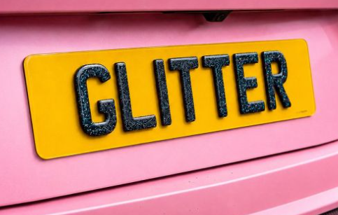 Glitter Gel Number Plates